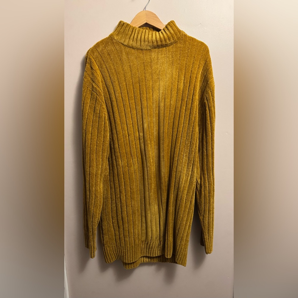 Vintage Mustard Yellow Ribbed Sweater Dress